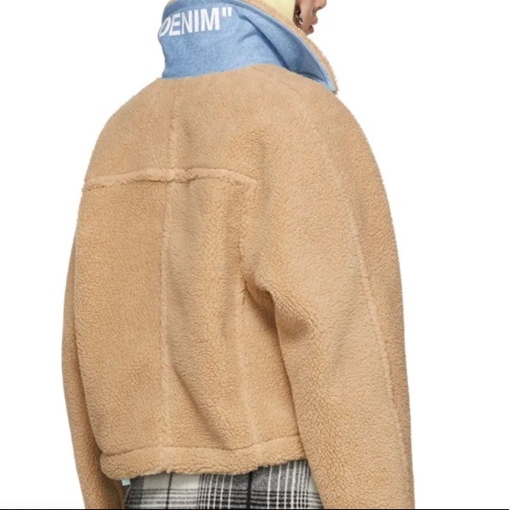 Off-White bear faux shearling jacket beige US4 - Picture 2 of 7